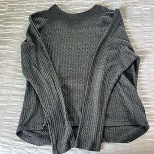 Express Charcoal Waffle Knit Sweater